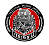 Centennial School District Name with an emblem comprising their full logo