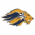 STylized lions profile with gold and navy coloring.