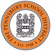Emblem surrounded by an orange circle that says The Pennsbury School District Est. 1948.